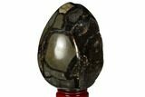 Septarian Dragon Egg Geode - Black Crystals #177419-3
